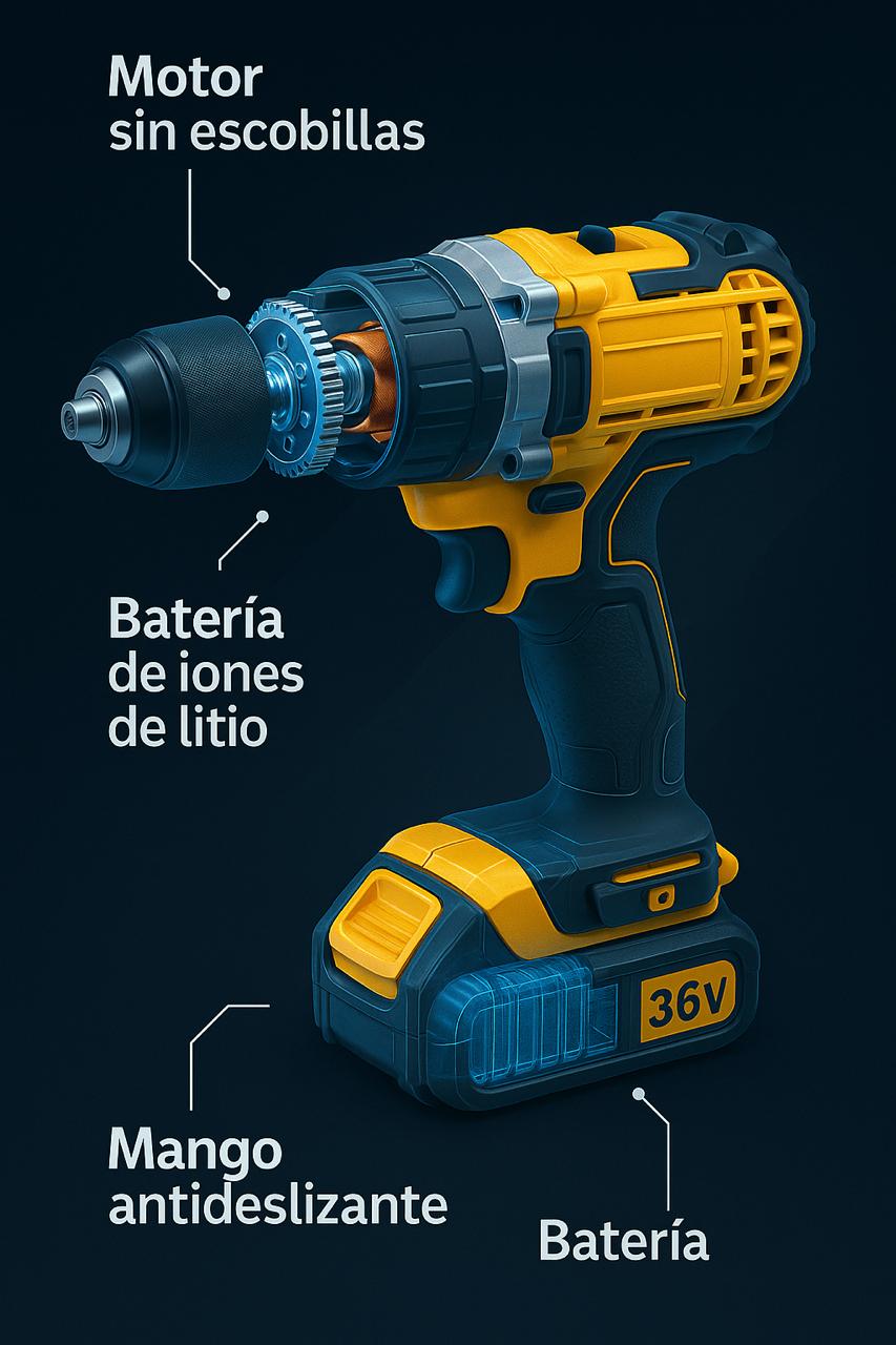 KIT TALADRO INALAMBRICO DEWALT CON 2 BATERIAS Y ACCESORIOS