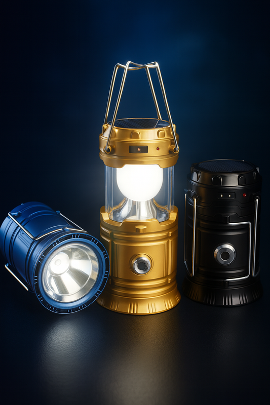 Linterna Solar 360° Recargable para Emergencias y Camping