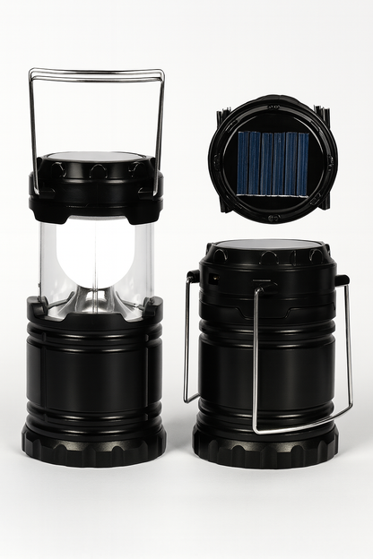 Linterna Solar 360° Recargable para Emergencias y Camping
