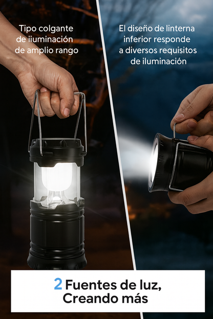 Linterna Solar 360° Recargable para Emergencias y Camping