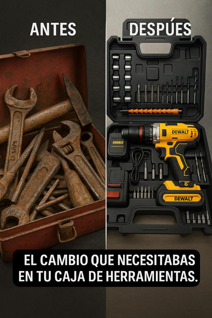 KIT TALADRO INALAMBRICO DEWALT CON 2 BATERIAS Y ACCESORIOS